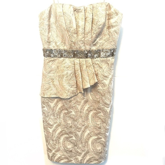 Strapless mini with crepe and sequin detail - Picture 1 of 4